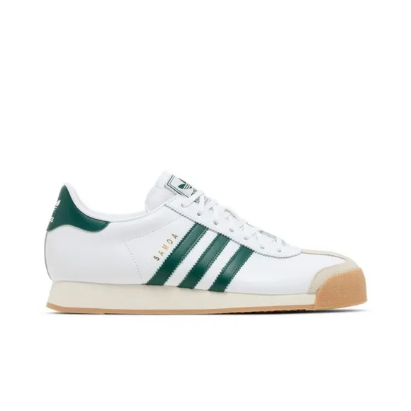 Somoa J Adidas White and Green Sneakers