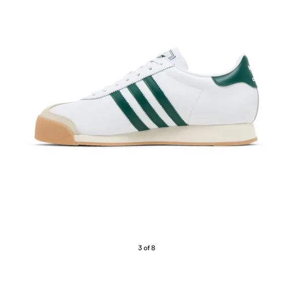 Somoa J Adidas White and Green Sneakers