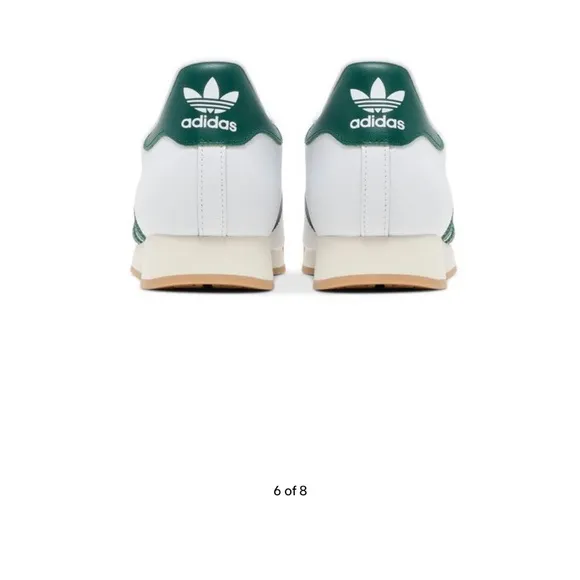 Somoa J Adidas White and Green Sneakers