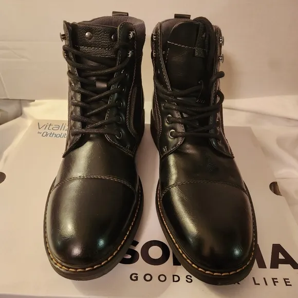 Sonoma Men's Black Graham Ankle Boots Size 9.5M New With Box