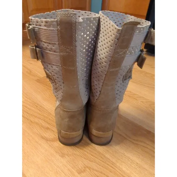Sorel Boots Major Pull On NL2167-977 Womens Size 7.5 Laser Cut Tan Beige