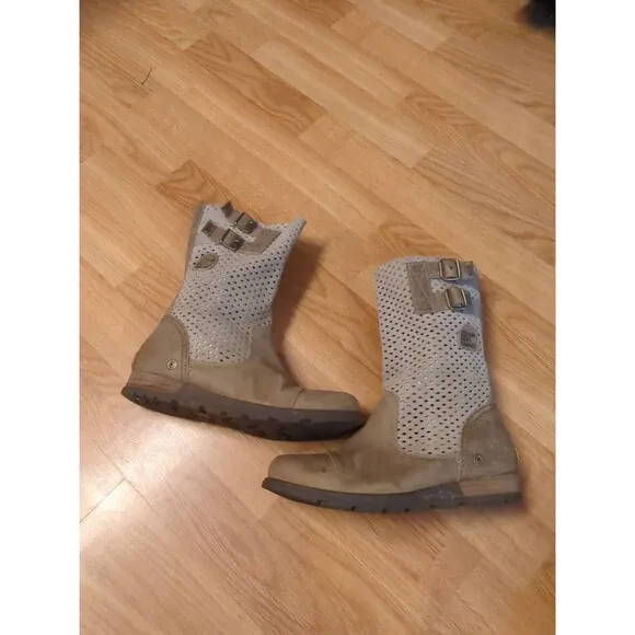 Sorel Boots Major Pull On NL2167-977 Womens Size 7.5 Laser Cut Tan Beige