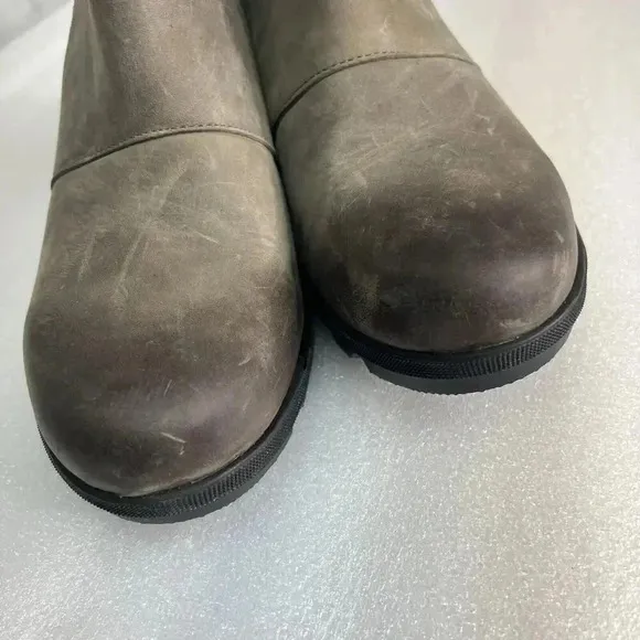Sorel Boots Womens 11 Joan Of Arctic Chelsea Slip On Wedge Booties Brown Leather