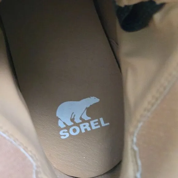 Sorel Brex Lace Up Waterproof Boots Tawny Buff Black Size 8.5