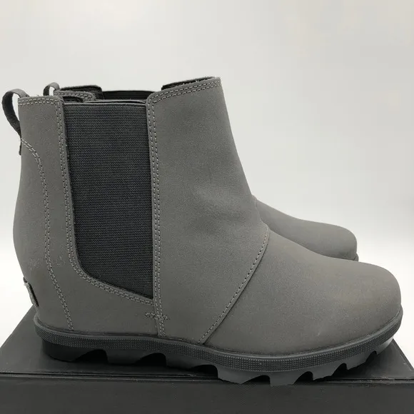 Sorel Chelsea Boots Girls Size 5 Gray Wedge Heel Ankle Booties