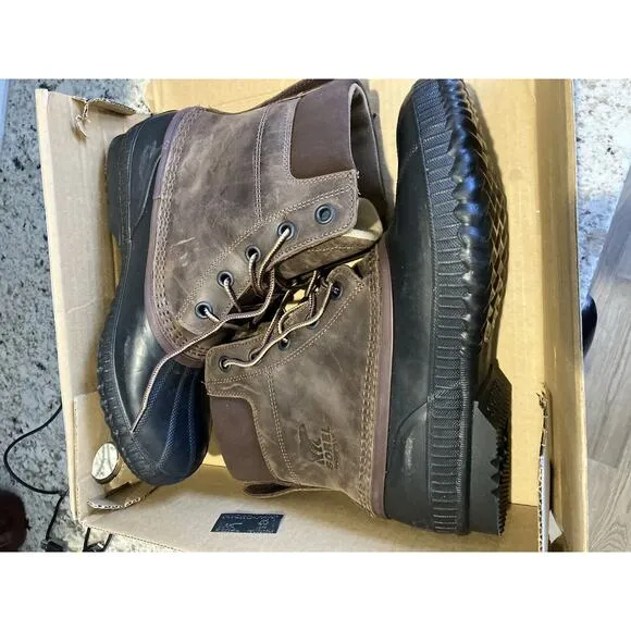 Sorel Cheyanne II Lace Duck Boots Tobacco Black Mens Size ***10 New