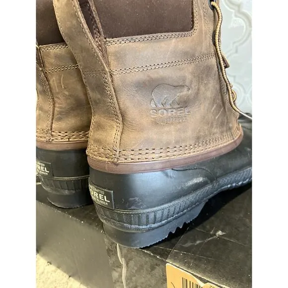 Sorel Cheyanne II Lace Duck Boots Tobacco Black Mens Size ***10 New