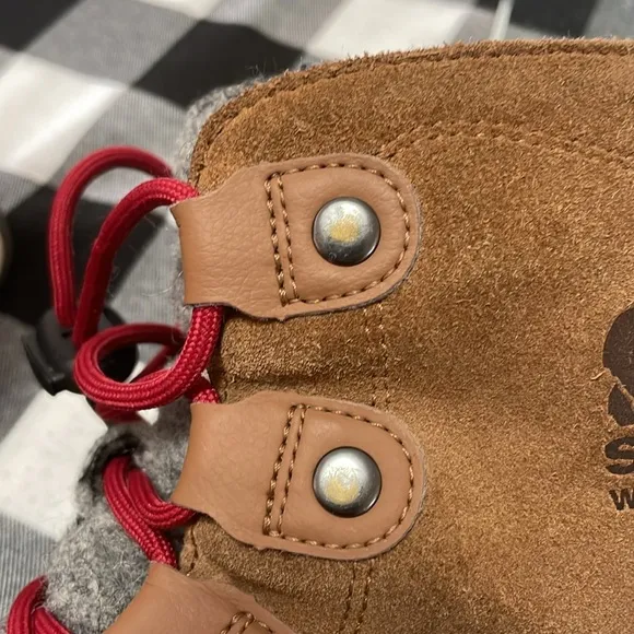 SOREL Explorer Joan Felt Brown Suede Leather Waterproof Winter Boot 5Y/6.5 Women