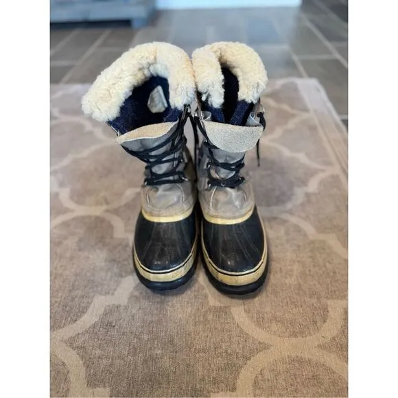 Sorel Mens Caribou Kaufman Snow Boots Sz 8 wool lined