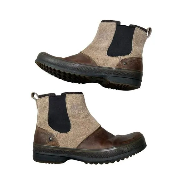 SOREL Men’s Ellesmere Chug A Lug Slip On Ankle Winter Wool Lined Boots - 11.5