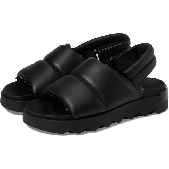 Sorel Shoes Viibe Black Leather Slingback Sandals
