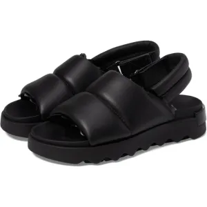 Sorel Shoes Viibe Black Leather Slingback Sandals