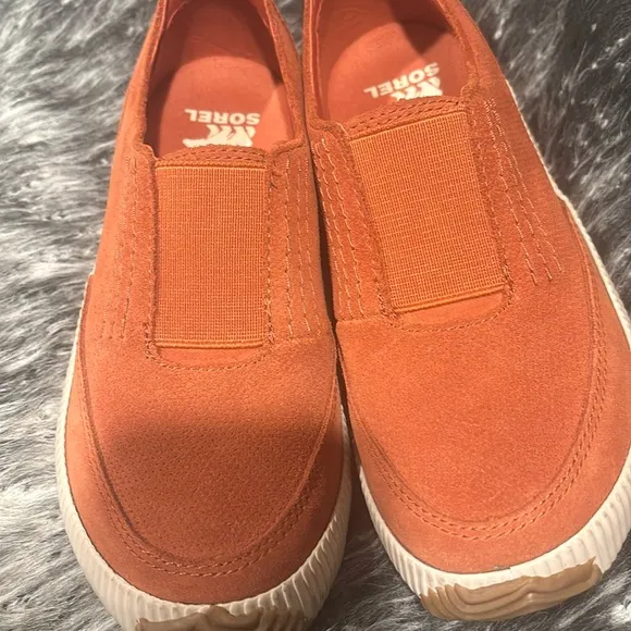 Sorel Size 5 Brown/Orange Out N About Plus Slip On Suede Sneakers