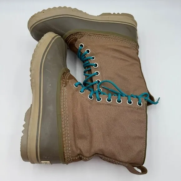 Sorel Waterproof Boots With Removable Liner Womens Size 8 Green Tan Durable