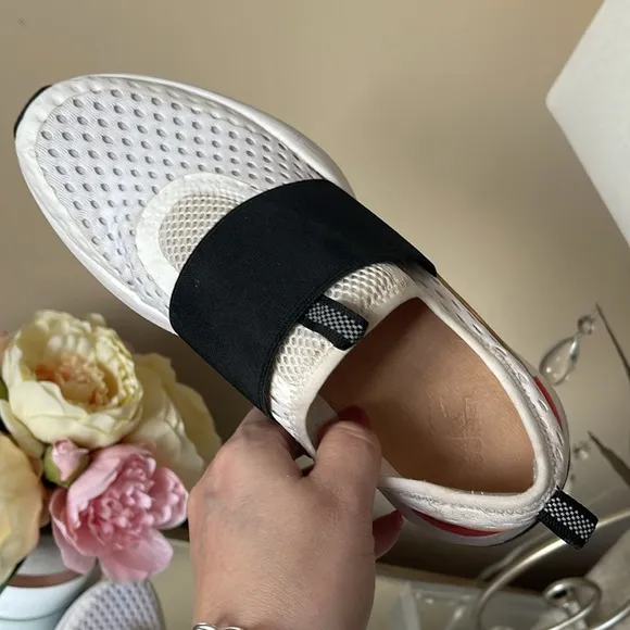 Sorel White and Black Slip-On Colorblock Leather-Trim Sneakers