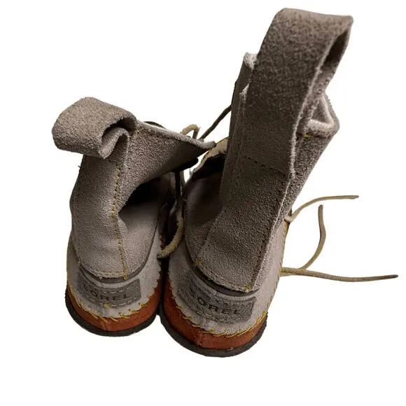 Sorel Women's Lace Up Joplin Ankle Boots Cream Size 7
