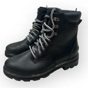 Sorel Women's Lennox Lace Black Waterproof Leather Combat Boots Size 9.5 NWOT