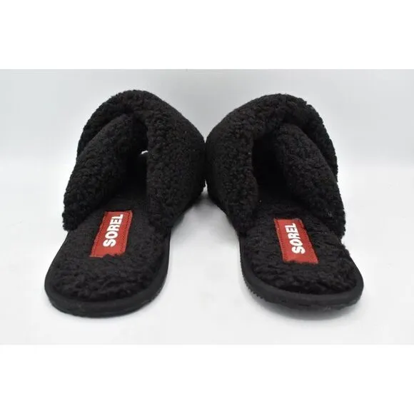 Sorel Womens Size 10 Go Mail Run Black Sea Salt Slip On Slippers Shoes