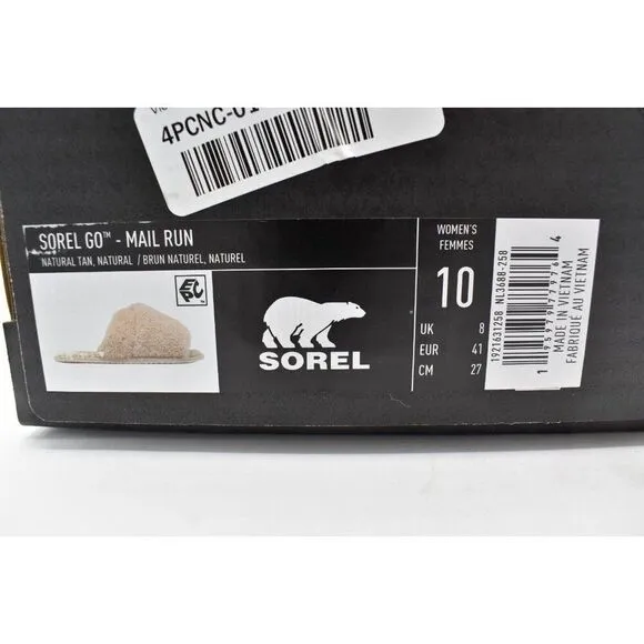 Sorel Womens Size 10 Go Mail Run Natural Tan Slippers Shoes