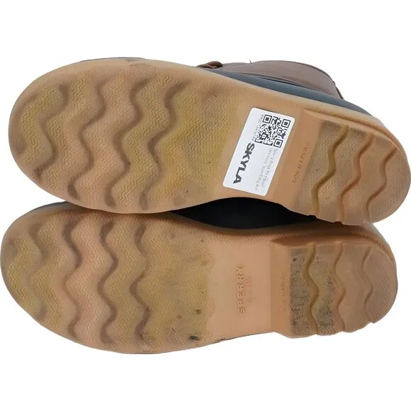 Sperry Boys Tan/Navy Port Boots, Size 6 Big Kid