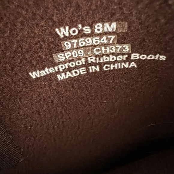 Sperry Pelican T Paisley Get Wet Waterproof Rubber Rain Tall Boot 8M Pin…