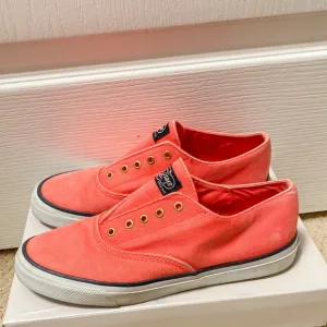 Sperry Summer Beachy Slip-on Bright Coral Top Siders Size 7