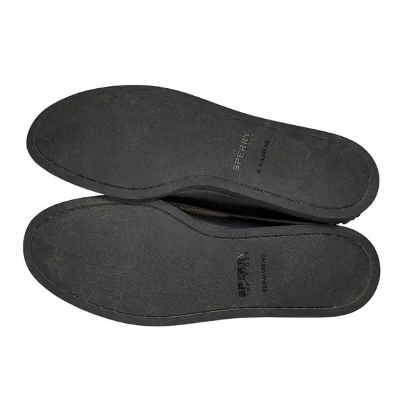 Sperry Top Sider Chukka Boots Black Leather Moc-Toe Non-Marking Lumberjack