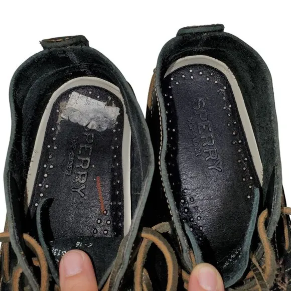 Sperry Top Sider Chukka Boots Black Leather Moc-Toe Non-Marking Lumberjack