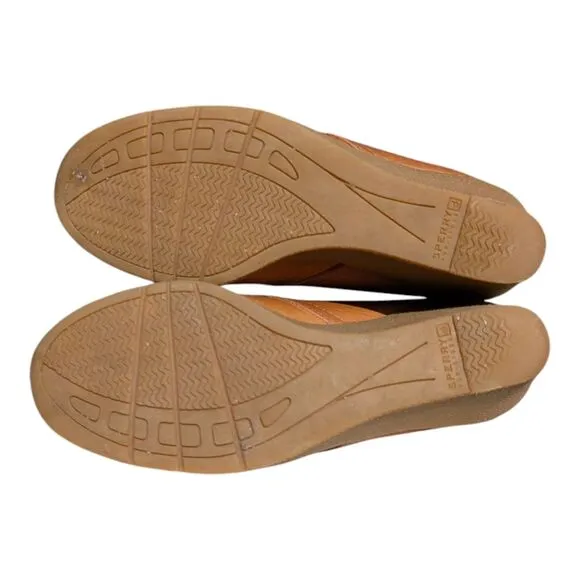 Sperry Top-Sider Harlow  Women's Sz 8 M Burnished Leather Wedge Bootie Shoes