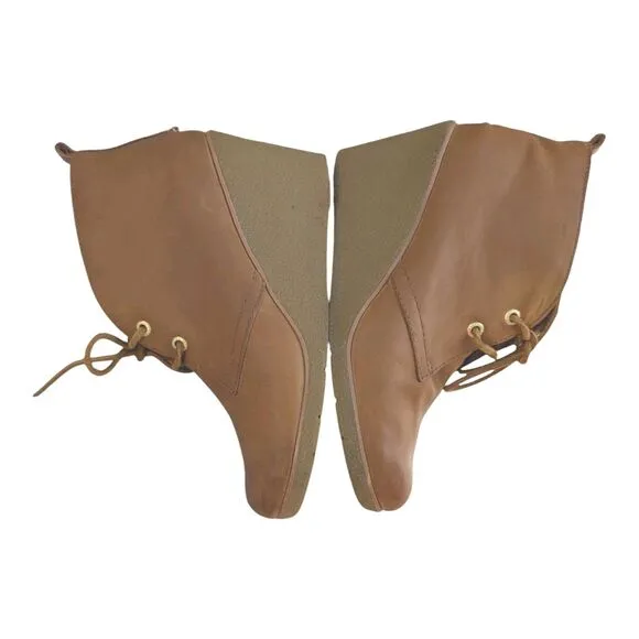 Sperry Top-Sider Harlow  Women's Sz 8 M Burnished Leather Wedge Bootie Shoes