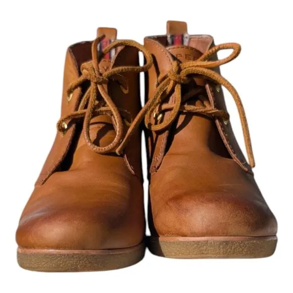 Sperry Top-Sider Harlow  Women's Sz 8 M Burnished Leather Wedge Bootie Shoes