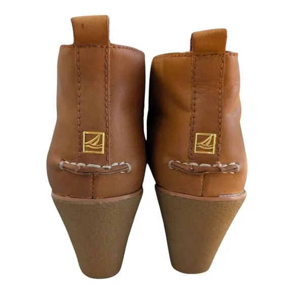 Sperry Top-Sider Harlow  Women's Sz 8 M Burnished Leather Wedge Bootie Shoes