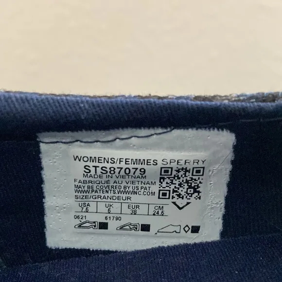 Sperry Top-Sider Slip On Sneakers Blue Animal Print 7.5