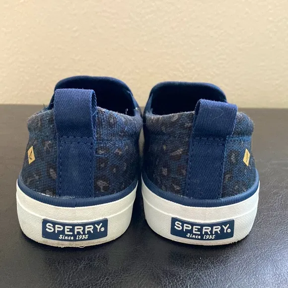 Sperry Top-Sider Slip On Sneakers Blue Animal Print 7.5