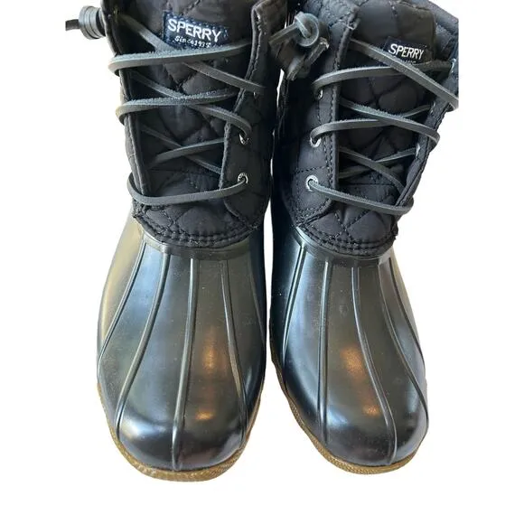 Sperry Unisex-Child Saltwater Boots SZ 5 - Black
