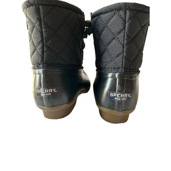 Sperry Unisex-Child Saltwater Boots SZ 5 - Black