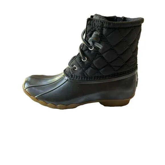 Sperry Unisex-Child Saltwater Boots SZ 5 - Black