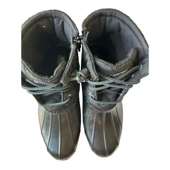 Sperry Unisex-Child Saltwater Boots SZ 5 - Black