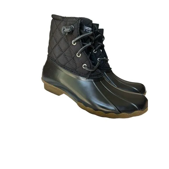 Sperry Unisex-Child Saltwater Boots SZ 5 - Black