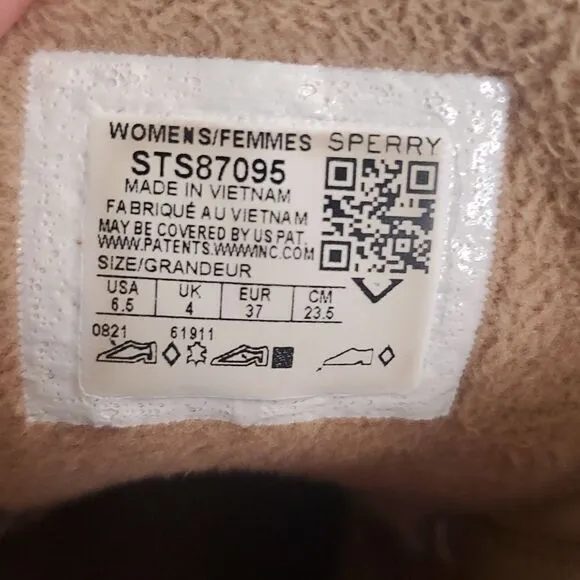 Sperry Women’s Saltwater Dark Brown/Tan Cheetah Print Duck Boots Size 6.5