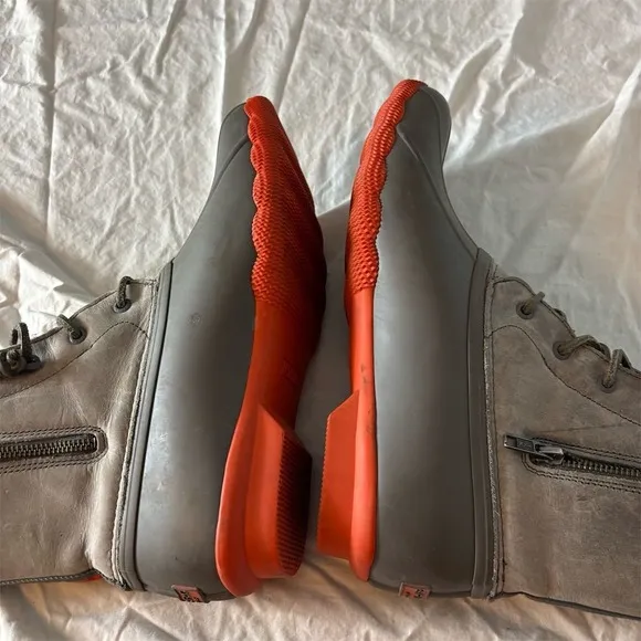 Sperry Women's Saltwater Duck Boots Gray/Tan Orange Outsole Size 10