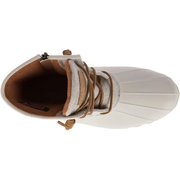 SPERRY WOMENS SALTWATER EMBOSS WOOL BOOTS, OFF WHITE, 11