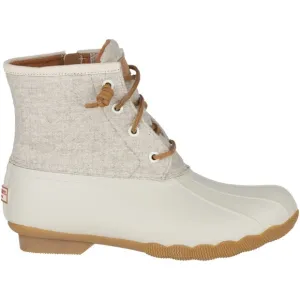 SPERRY WOMENS SALTWATER EMBOSS WOOL BOOTS, OFF WHITE, 11