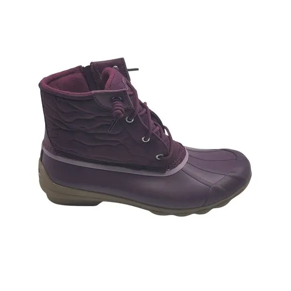 Sperry Womens Water Resistant Quilted Duck Boots With Side Zipper Size 9.5 Burgu