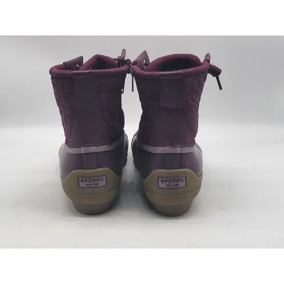 Sperry Womens Water Resistant Quilted Duck Boots With Side Zipper Size 9.5 Burgu