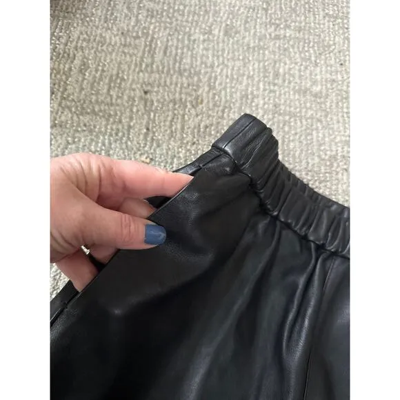 SPRWMN slip shorts black leather womens small