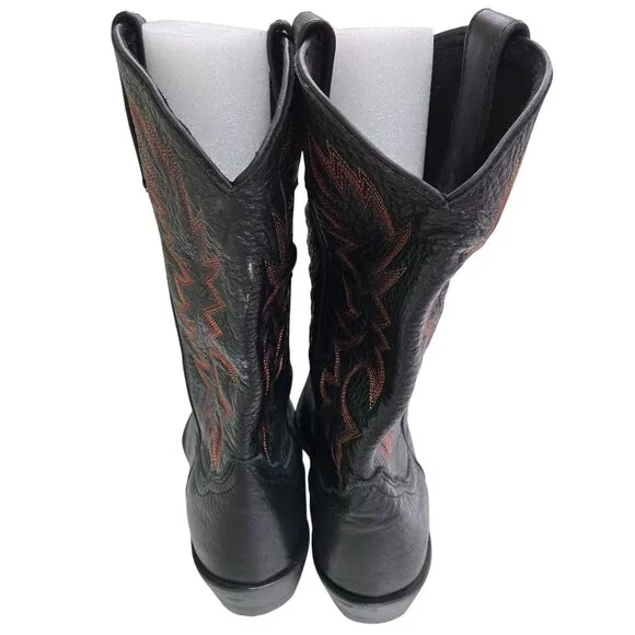 SRMax Leather Embroidered Cowboy Rodeo Western Boots Slip Resistant Size 8.5