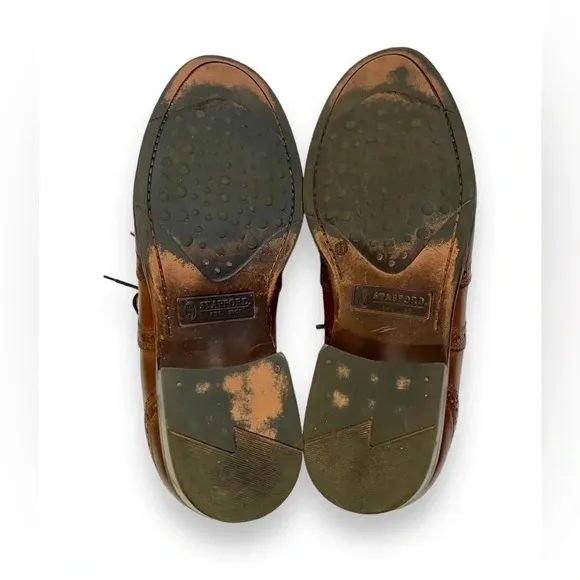Stafford Logan Oxford Wing-Tip Leather Dress Shoes