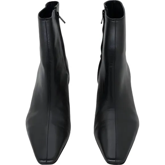 STAUD Wally Women's Ankle Boots EU 37 - Chic Leather Black Heeled Boots