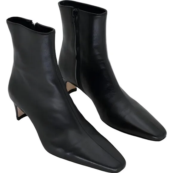 STAUD Wally Women's Ankle Boots EU 37 - Chic Leather Black Heeled Boots